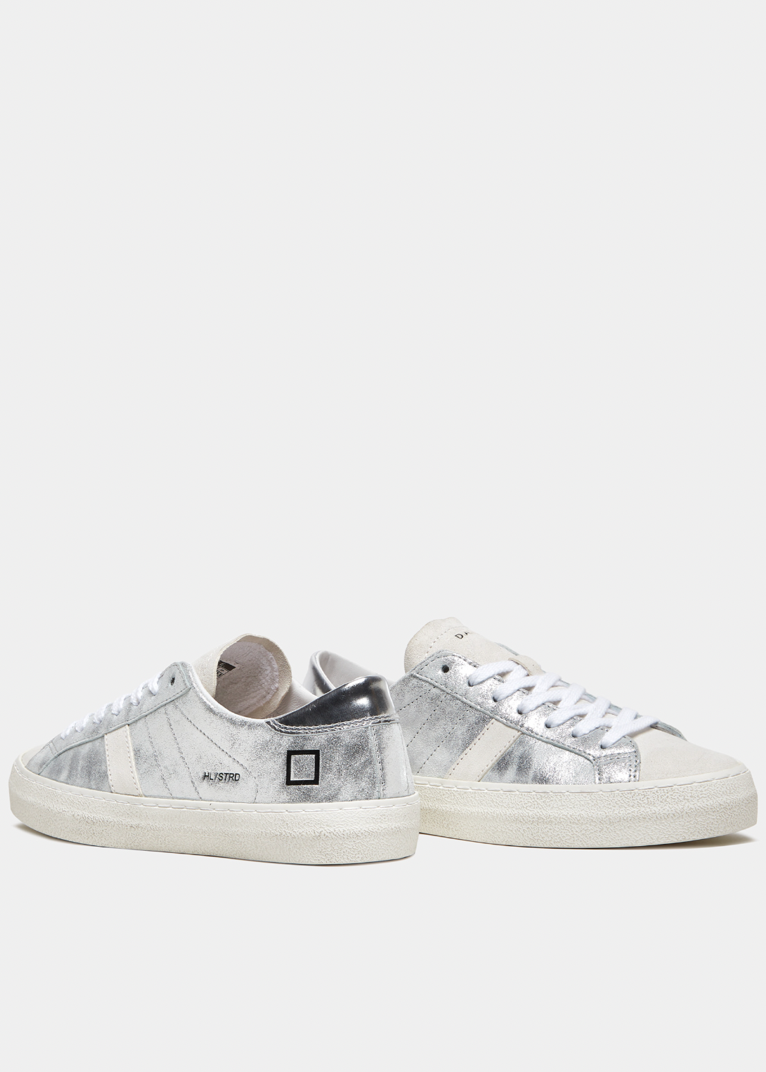 Hill Low Leather Trainers Stardust Silver