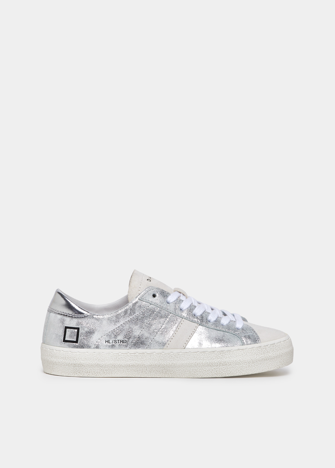 Hill Low Leather Trainers Stardust Silver
