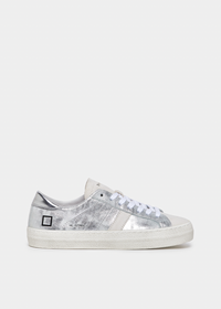 Hill Low Leather Trainers Stardust Silver