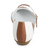 Lattea Tan & White Mary Jane shoes