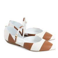 Lattea Tan & White Mary Jane shoes