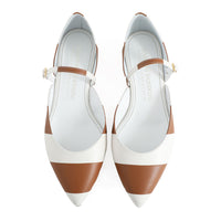 Lattea Tan & White Mary Jane shoes
