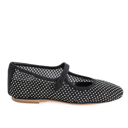 Lucente jewelled ballet shoes black