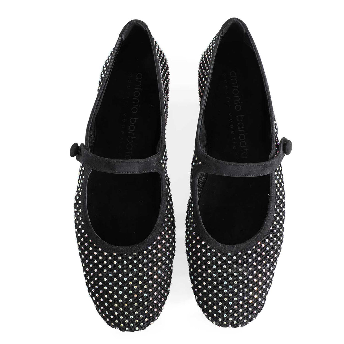 Lucente jewelled ballet shoes black