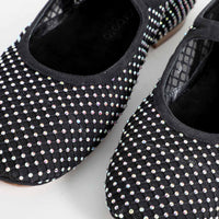 Lucente jewelled ballet shoes black