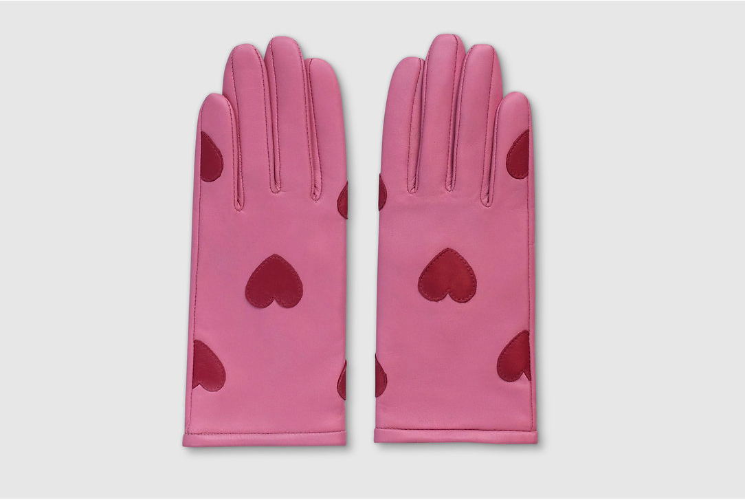 Pink Heart Gloves