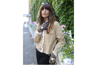 Taupe Hearts leather gloves