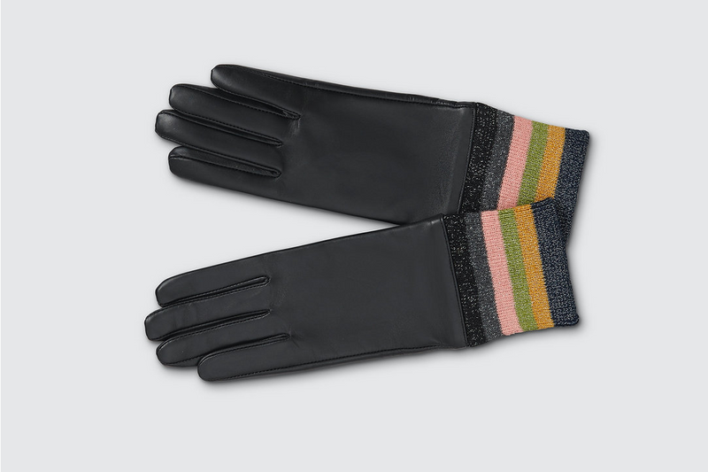 Lurex Cuff Black Leather Gloves – The Shoe Gallery