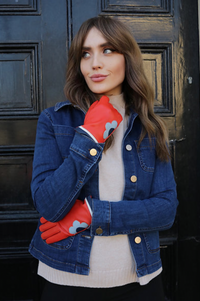 Leather Gloves Tomato Daisy