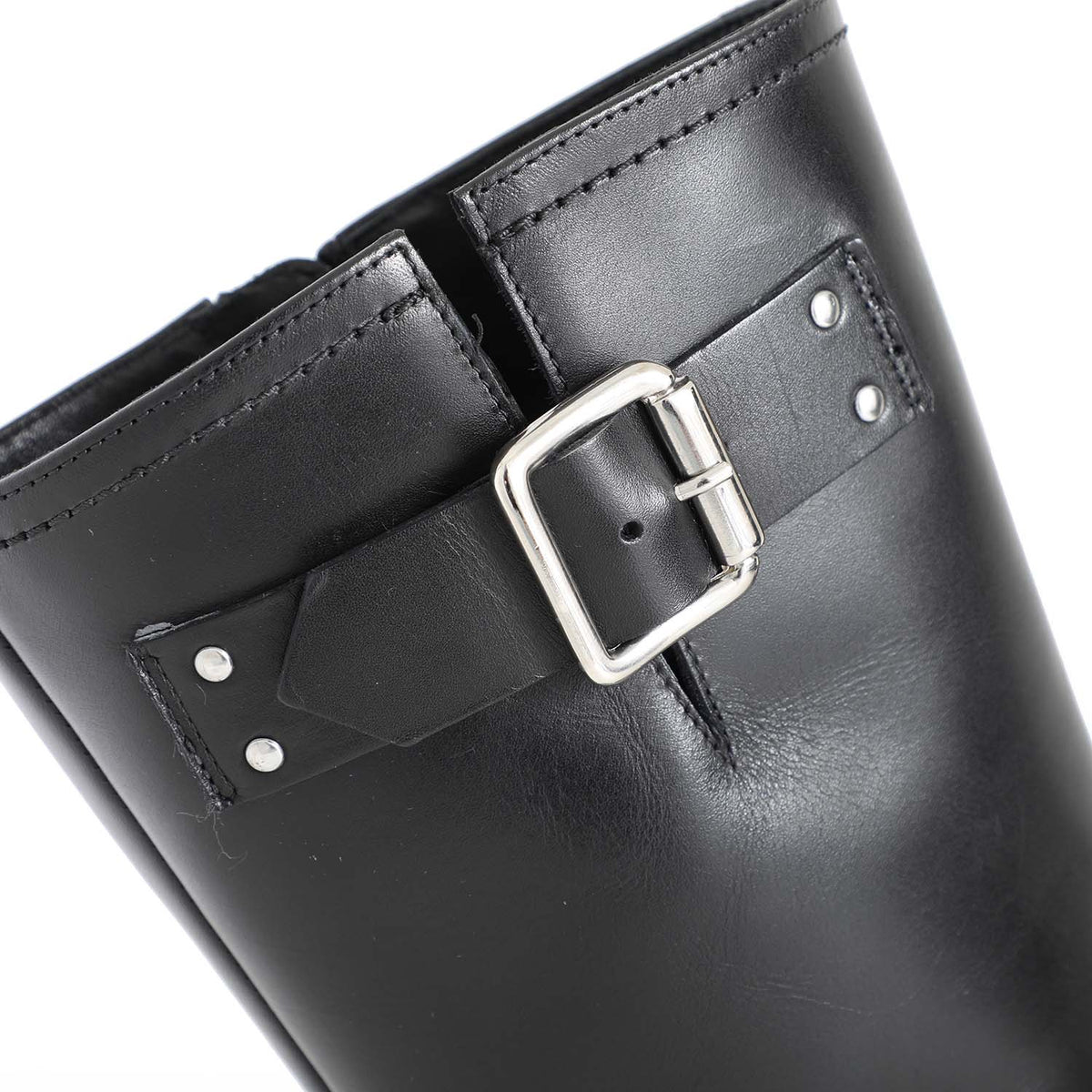 Min Square Toed Biker Boot Black