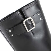 Min Square Toed Biker Boot Black