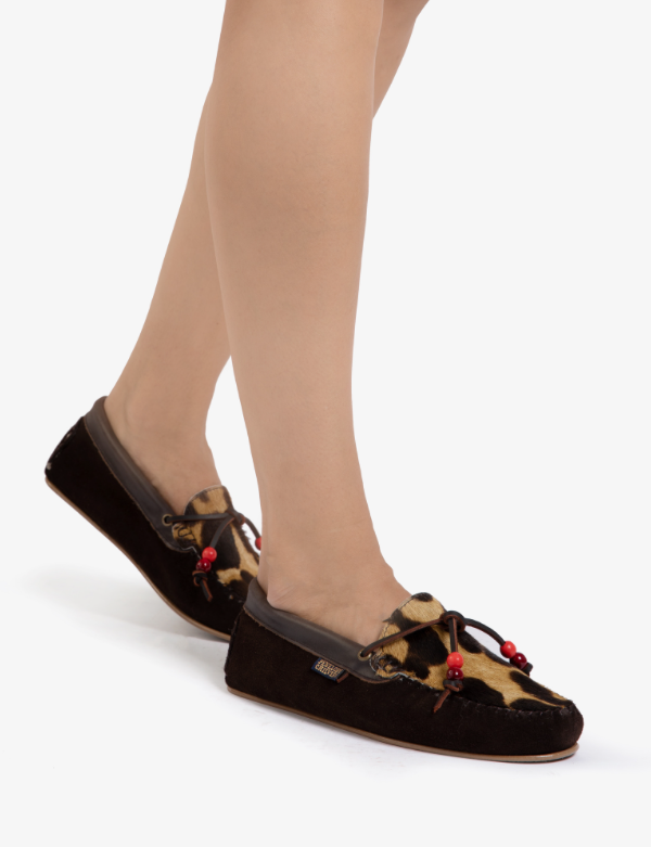 Moccasin Tortoiseshell Wool-lined Slipper SALE