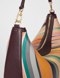 Dusky Swirl Leather Medium Hobo Bag