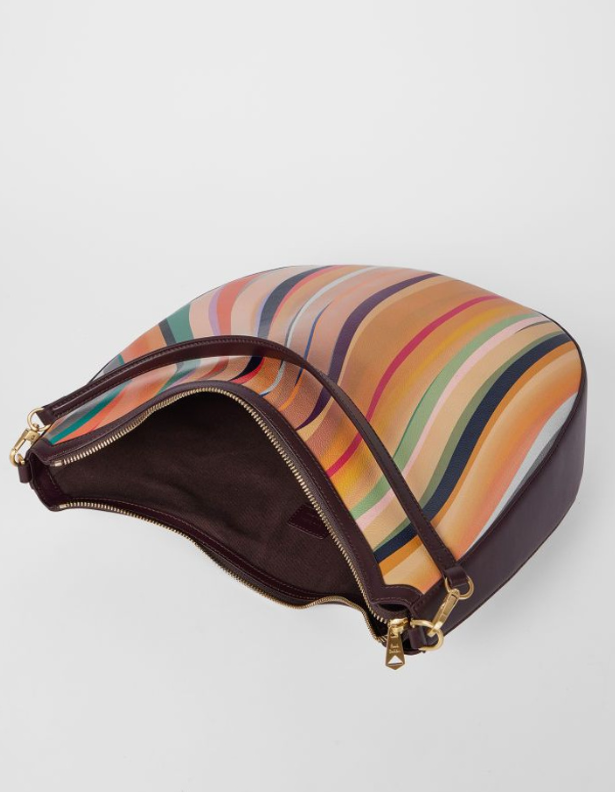 Dusky Swirl Leather Medium Hobo Bag