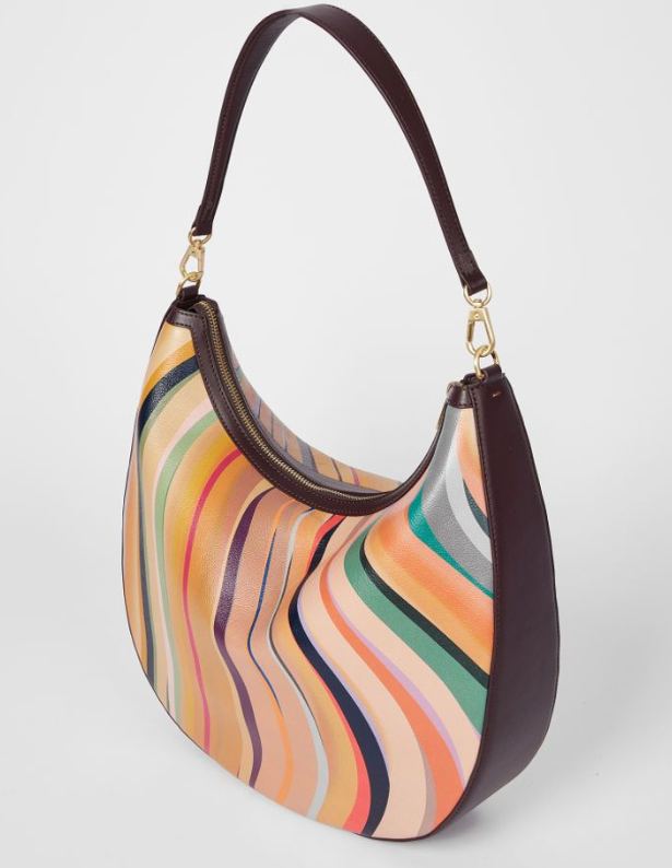 Dusky Swirl Leather Medium Hobo Bag