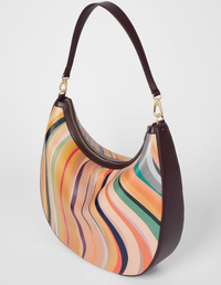 Dusky Swirl Leather Medium Hobo Bag