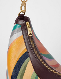 Dusky Swirl Leather Medium Hobo Bag