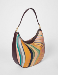 Dusky Swirl Leather Medium Hobo Bag