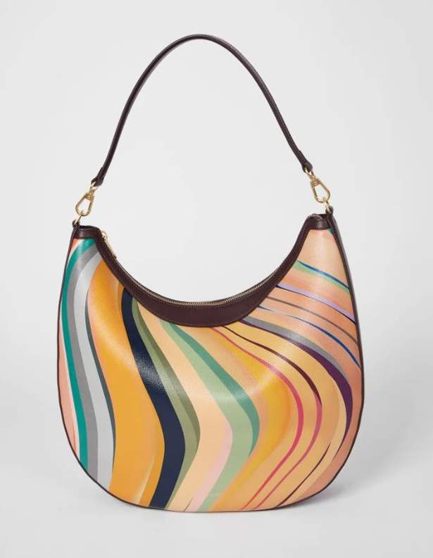 Dusky Swirl Leather Medium Hobo Bag