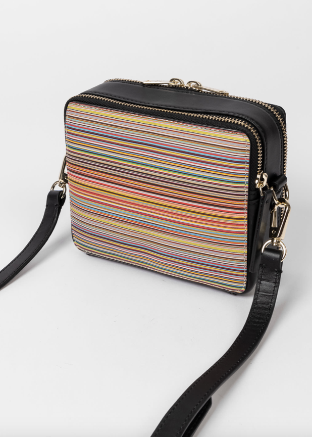 Signature Stripe Leather Cross-Body Bag