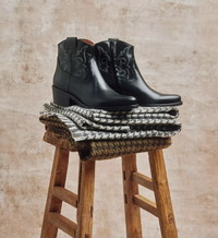 Cassidy Leather Cowboy Boot Black