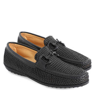 Raffia Loafers Black