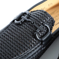 Raffia Loafers Black