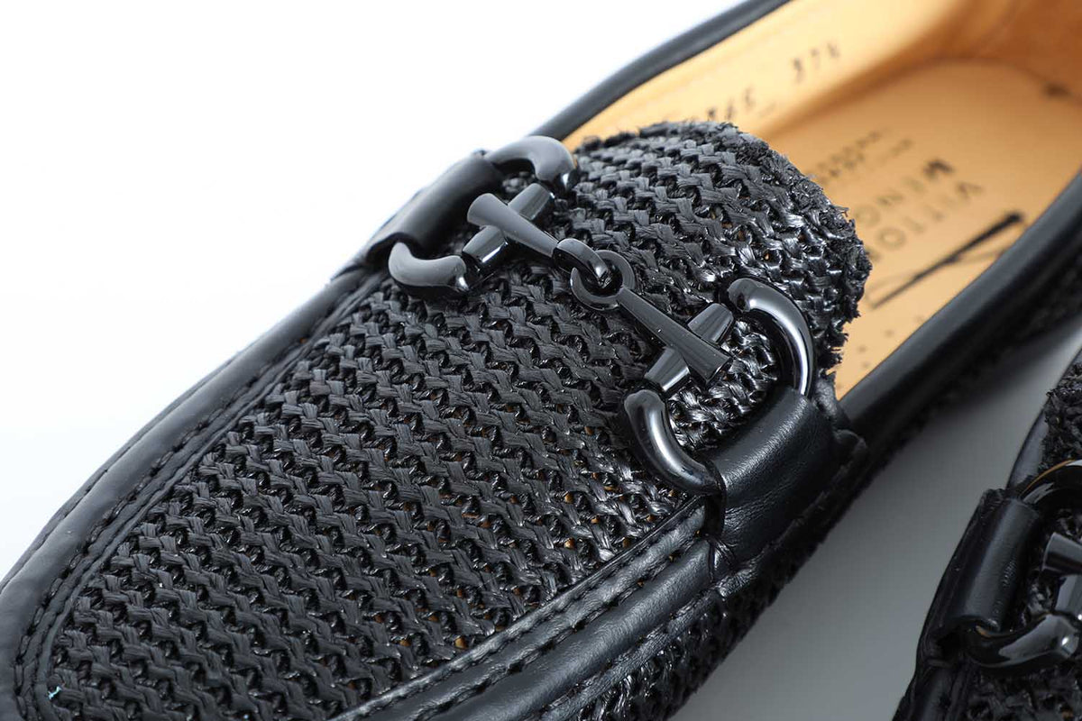 Raffia Loafers Black