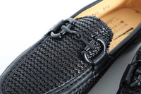 Raffia Loafers Black