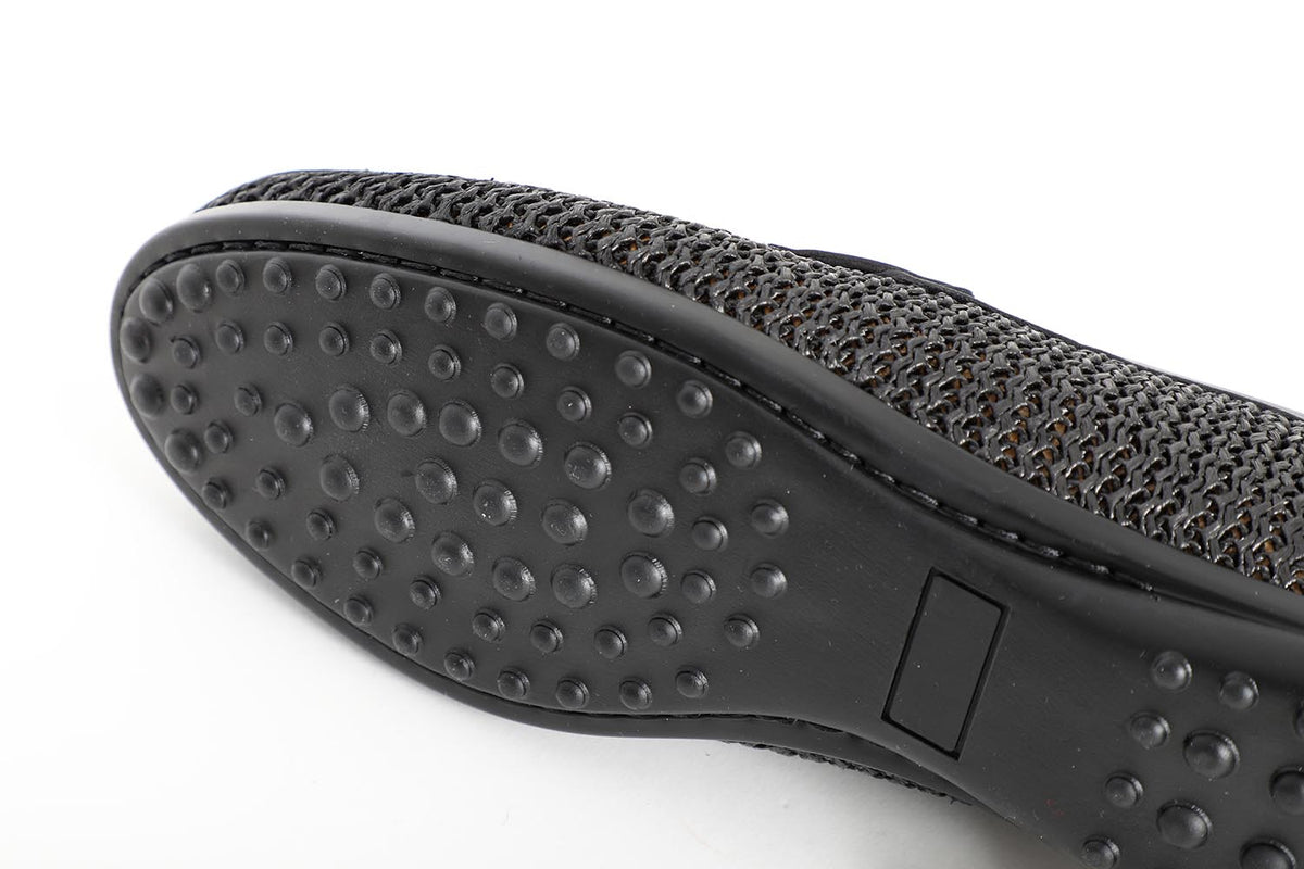 Raffia Loafers Black