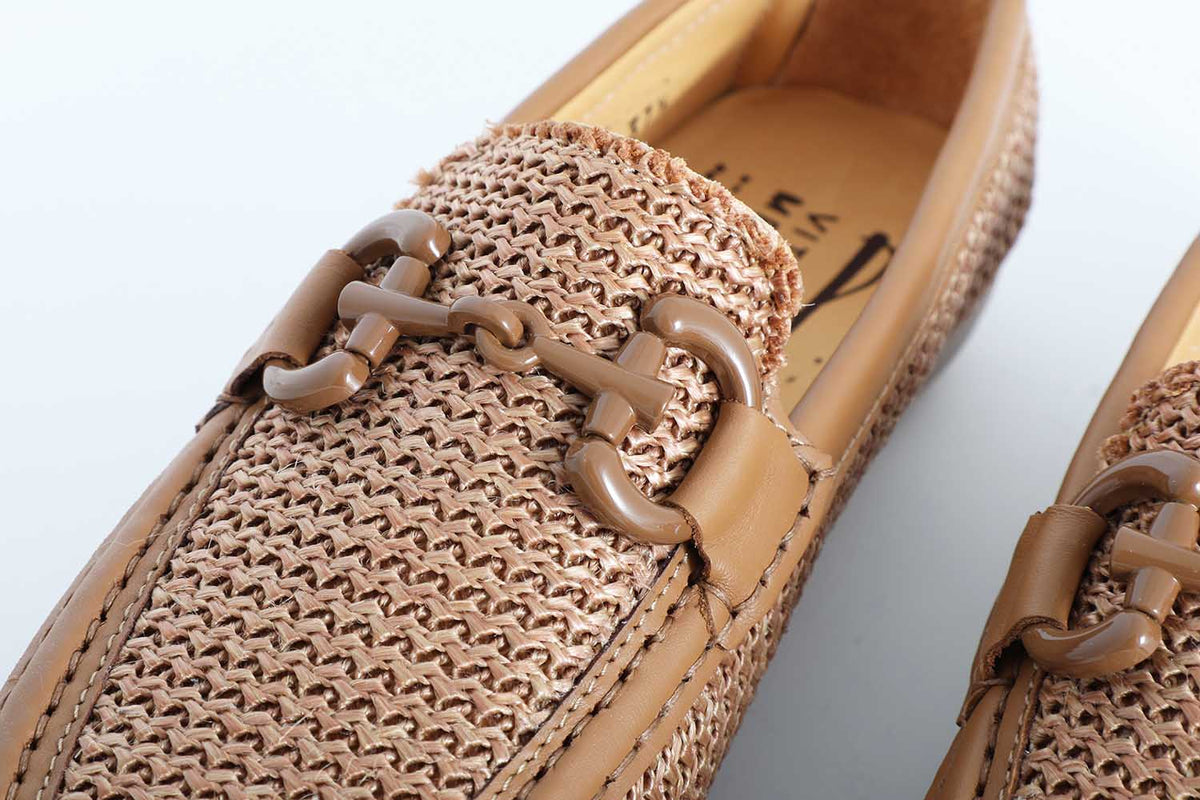 Raffia Loafers Caramel
