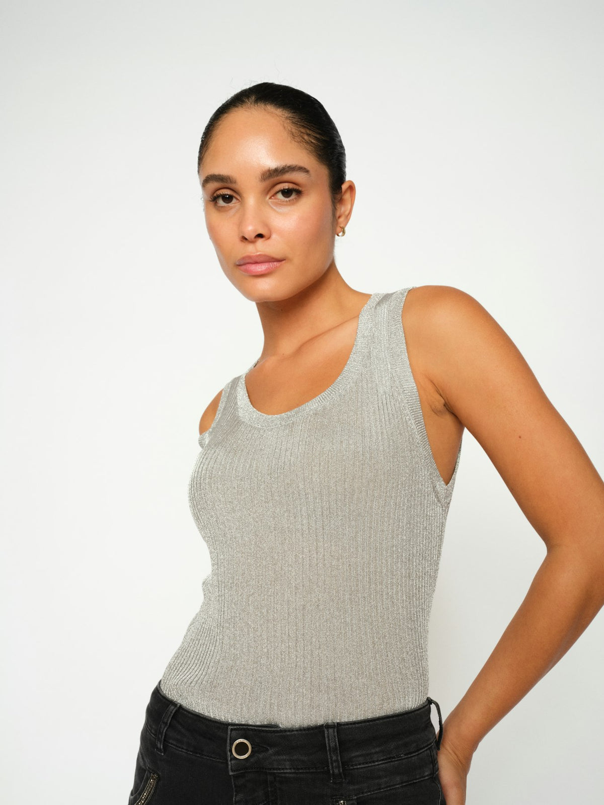 Relena Imanja Knit Top Silver