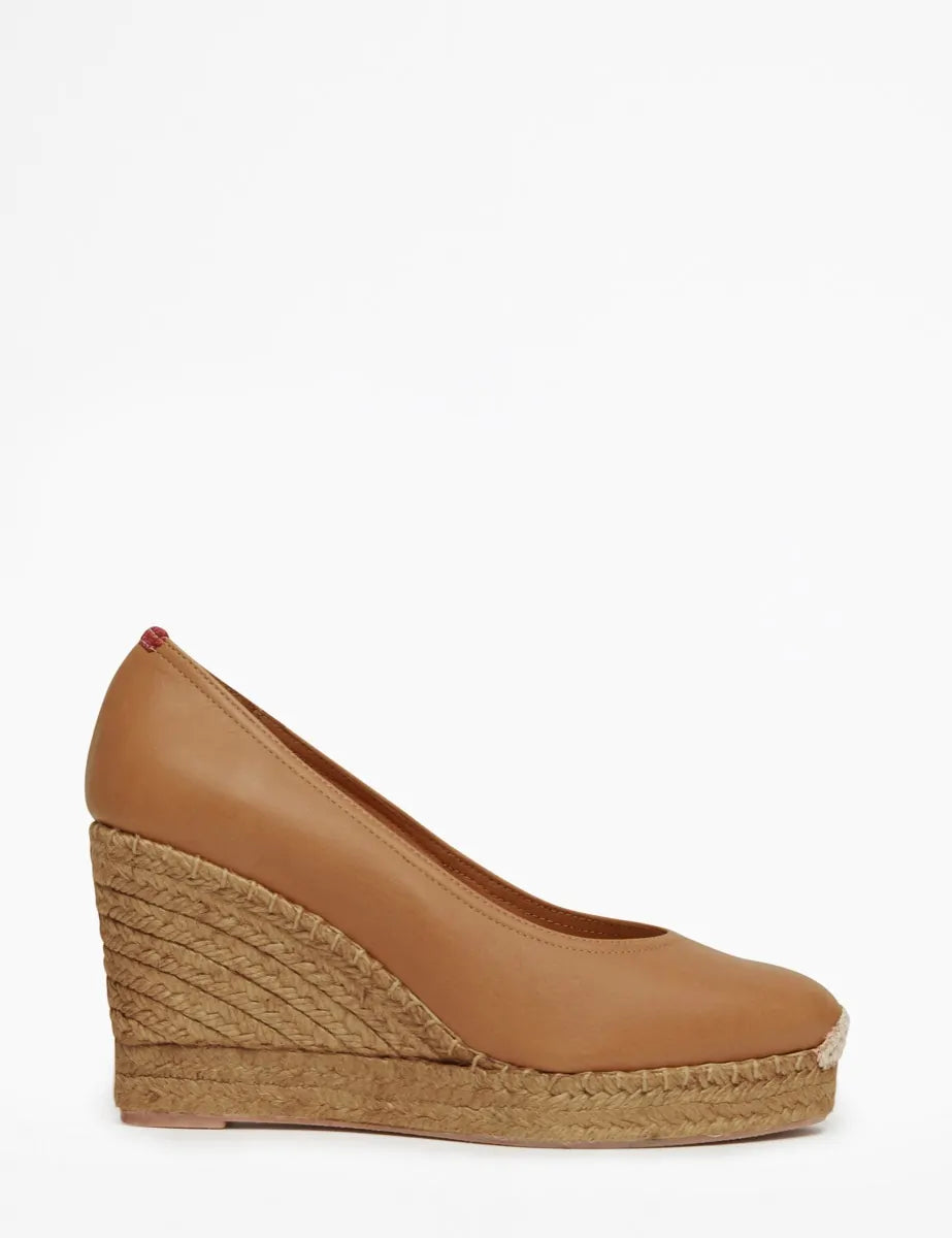 Scoop Leather Espadrille Tan