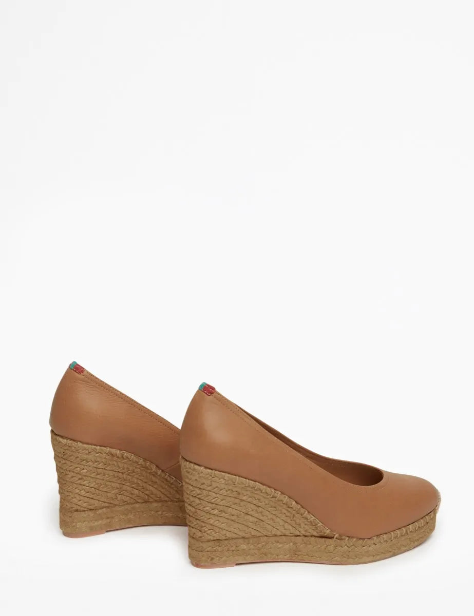 Scoop Leather Espadrille Tan