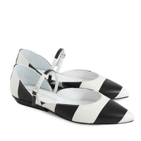 Silhouetta Black & White stripe Mary Jane shoes