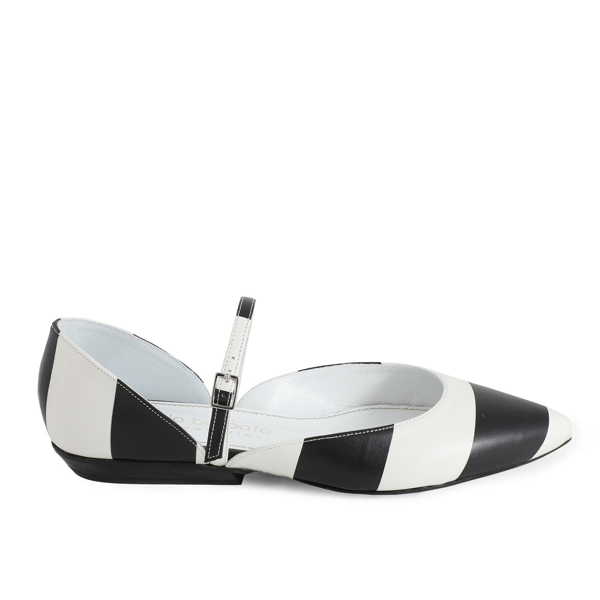 Silhouetta Black & White stripe Mary Jane shoes