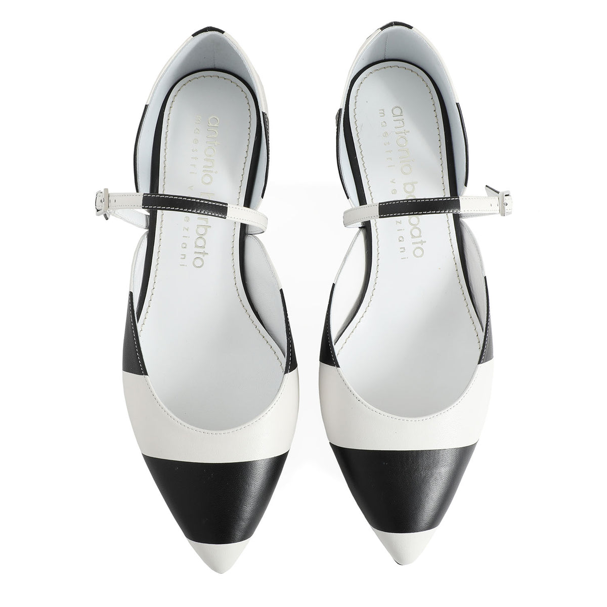 Silhouetta Black & White stripe Mary Jane shoes
