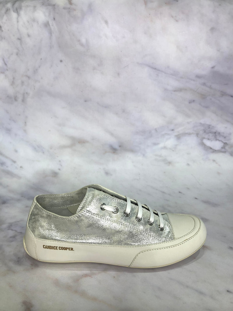 Rock Leather Trainers Silver