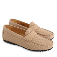 Square Leather Moccasin Champagne