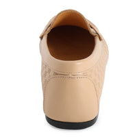 Square Leather Moccasin Champagne