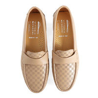 Square Leather Moccasin Champagne