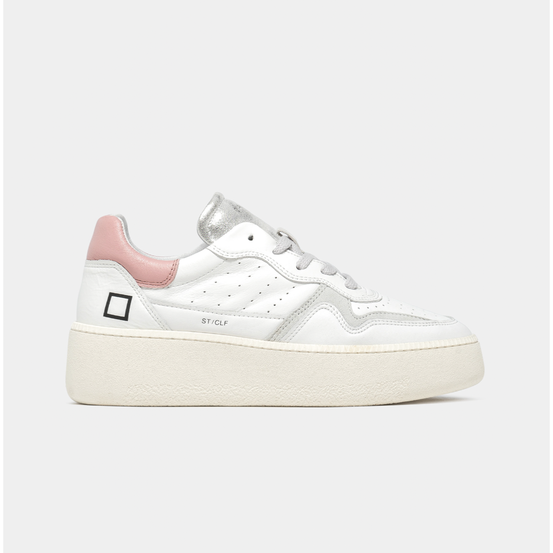 Step Leather Trainers White Pink