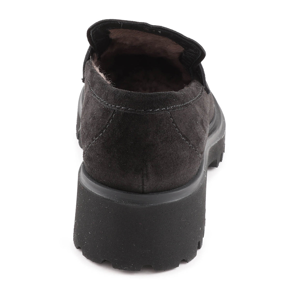 Black Shearling-lined Suede Loafer