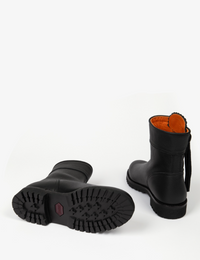 Tassel Cropped Leather Boot Black SALE