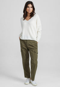 Thora V Kneck Sweater Ecru