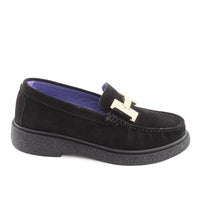 Black Suede Leather Loafer