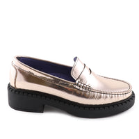 Gold Metallic Leather Loafer