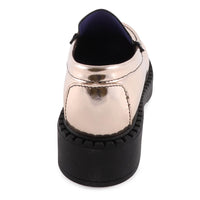 Gold Metallic Leather Loafer