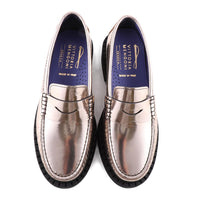 Gold Metallic Leather Loafer