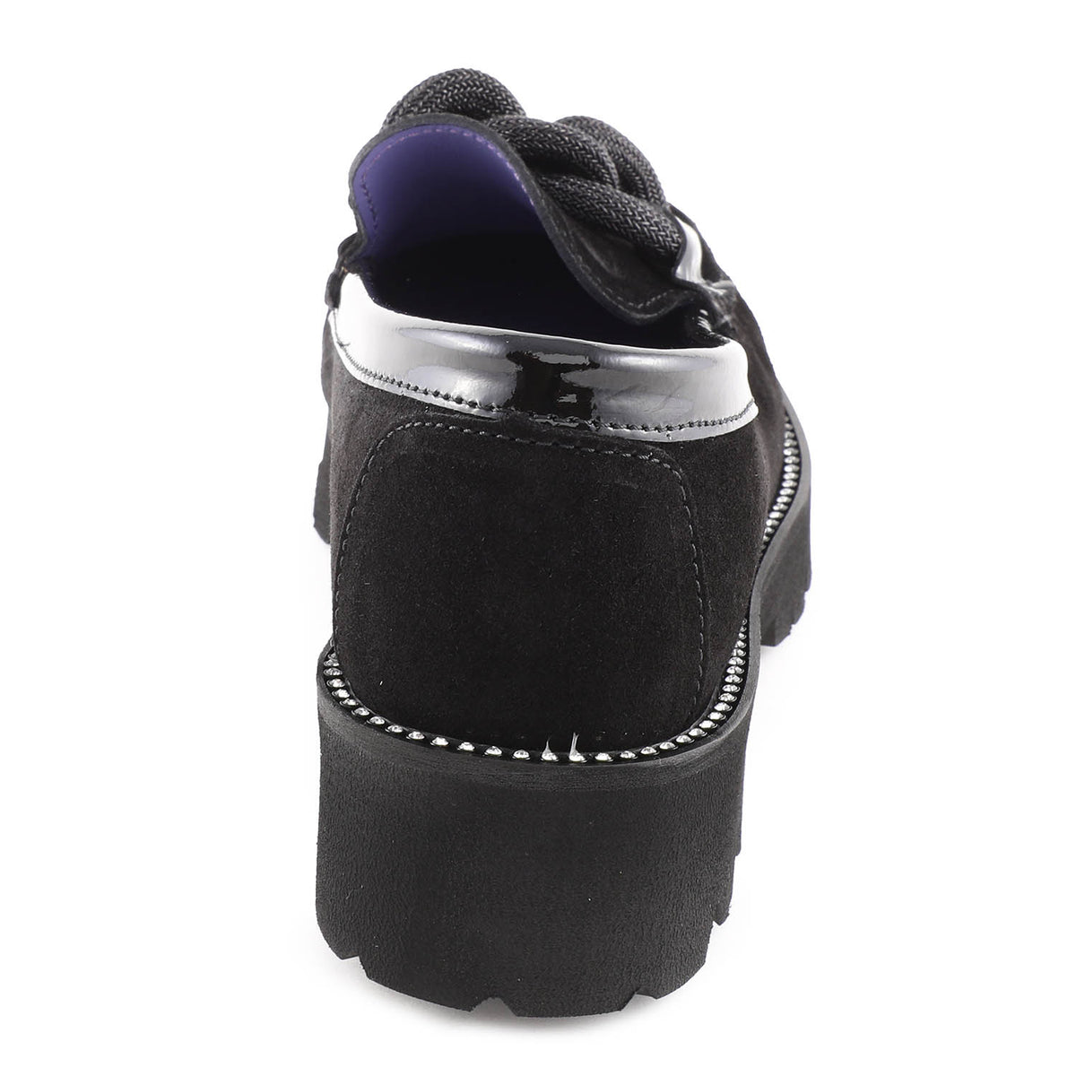 Black Suede Moccasin with Crystal